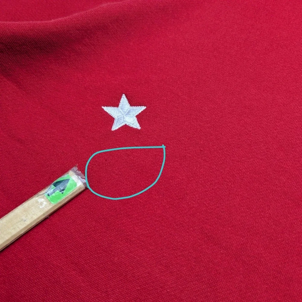 The Quacker Factory Sweatshirt Women Large Red Embroidered Stars Rhinestone - Picture 7 of 9